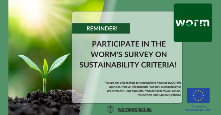 Reminder – Survey sustainable procurement WORM