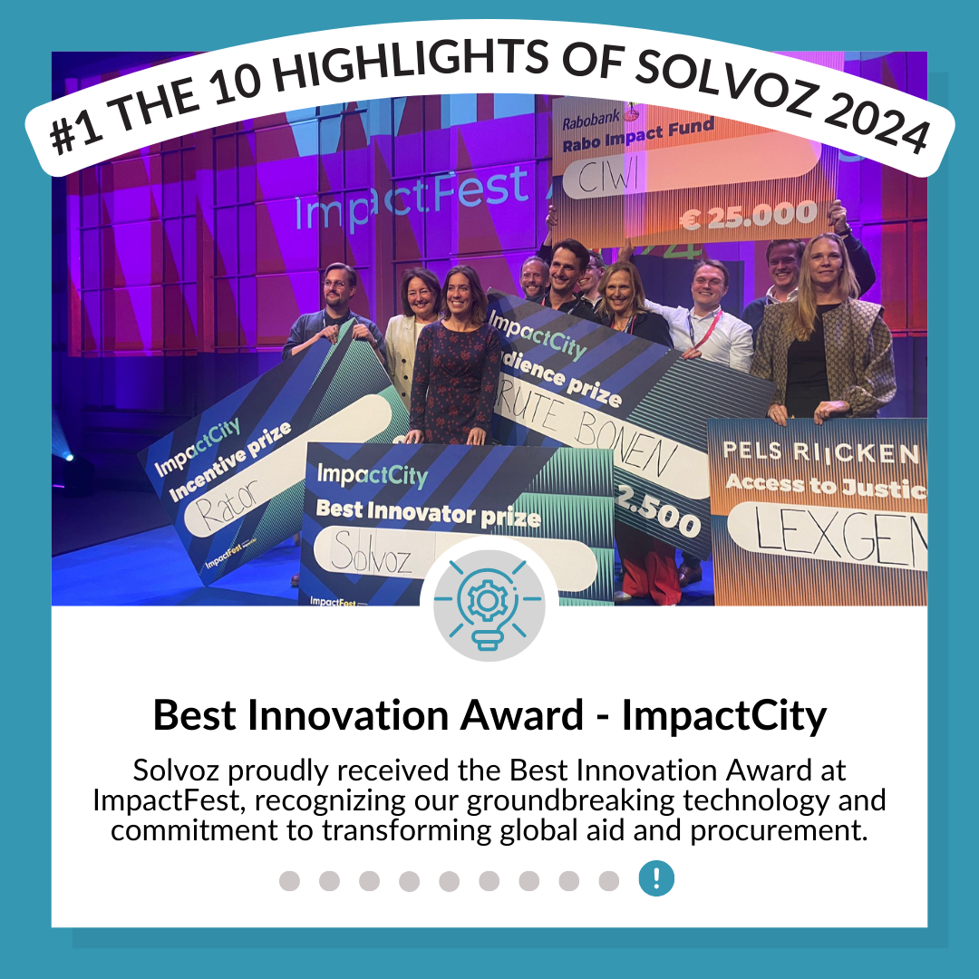 1 Highlights Solvoz 2024 - Best Innovation Award - ImpactCity